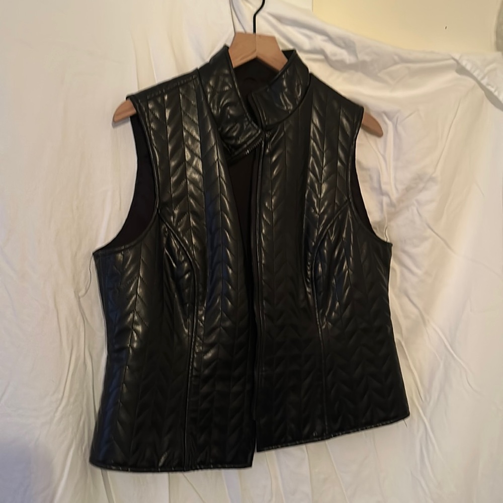 Faux leather vest
